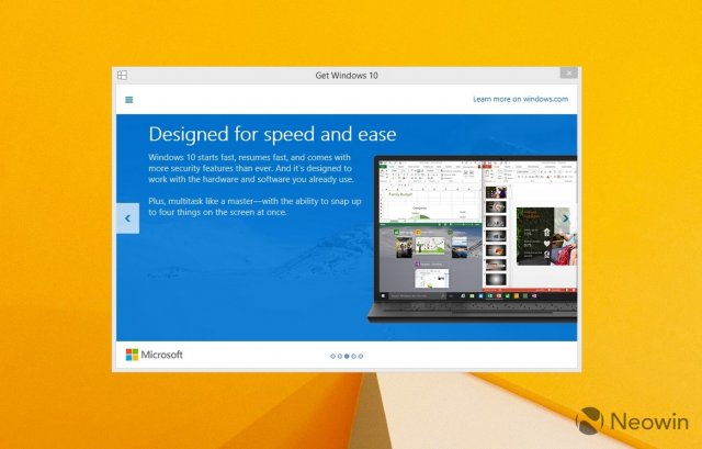 Скриншоты приложения предзаказа Windows 10 и его удаление