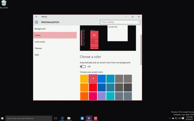 Windows 10 Build 10147: акцентный цвет границ окон можно настроить