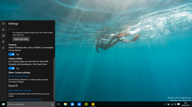 Windows 10 Build 10147: Cortana научилась показывать различные сообщения в Панели задач