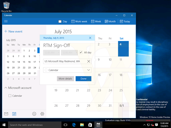 Новая информация по поводу Windows 10 RTM от Wzor'а