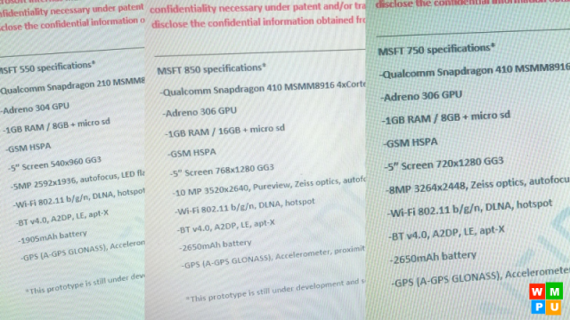 В сеть попали характеристики смартфонов Lumia 550, 750 и 850 [обновлено]