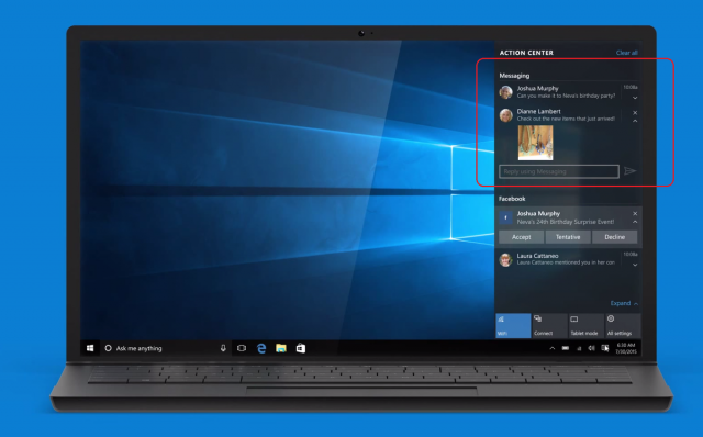 Microsoft показала новое приложение Сообщений в одном из новых видео про Windows 10