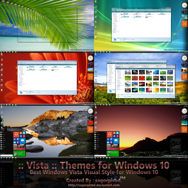 Темы Windows Vista для Windows 10