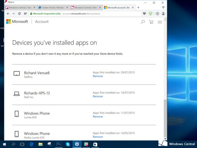 Как удалить устройства с установленными приложениями из магазина в Windows 10 