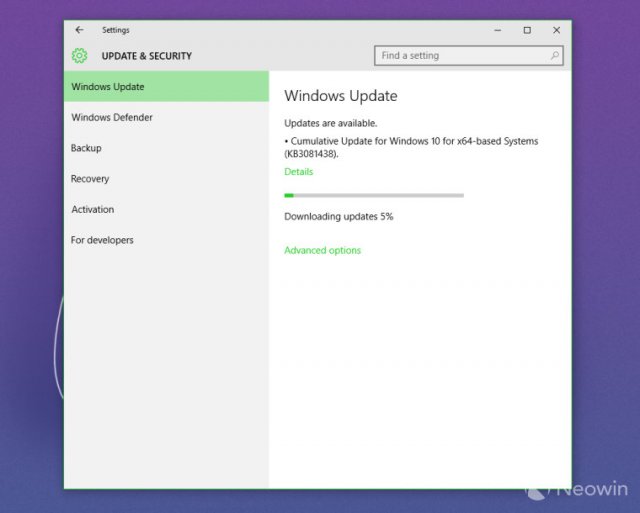 Microsoft выпустила третье накопительное обновление для Windows 10