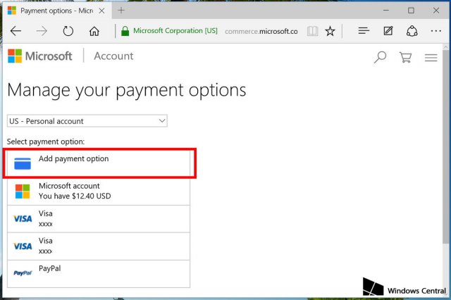 Как добавить или удалить способ оплаты для магазина приложений Windows 10