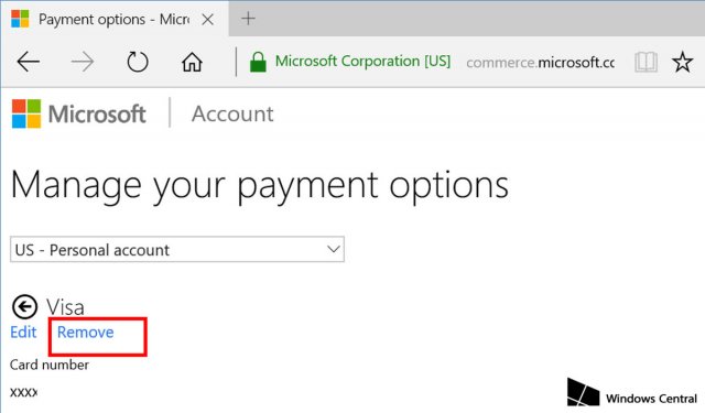 Как добавить или удалить способ оплаты для магазина приложений Windows 10
