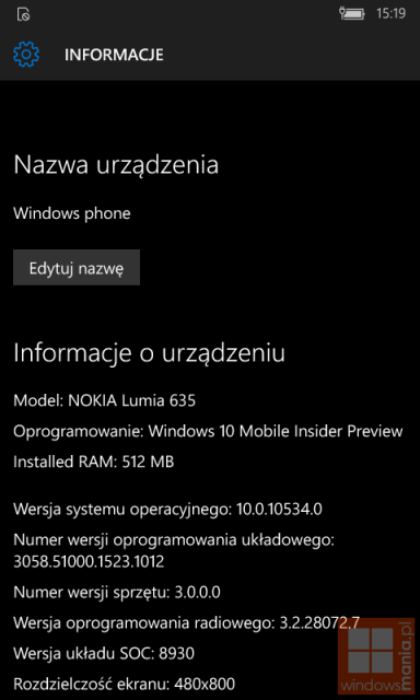 В сеть попали скриншоты сборки Windows 10 Mobile Build 10534