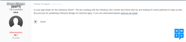 Microsoft начала тестирование процесса публикации приложений Windows Bridge for Android в Windows Store