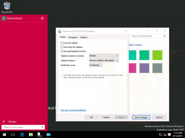 Скриншоты сборки Windows Server 2016 TP3 TH2_RELEASE Build 10537 [обновлено]