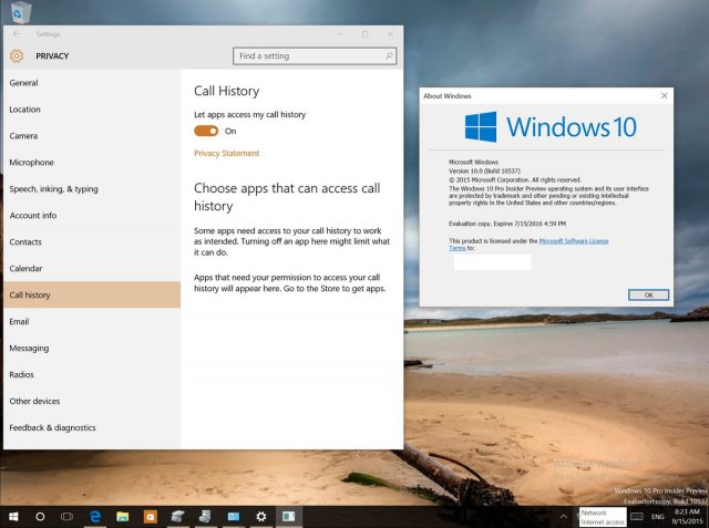 Ещё несколько нововведений сборки Windows 10 Build 10537