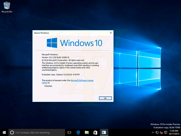 Сборка Windows 10 Build 10568 на видео
