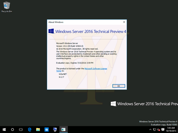 Скриншоты Windows Server 2016 Build 10565 Technical Preview 4
