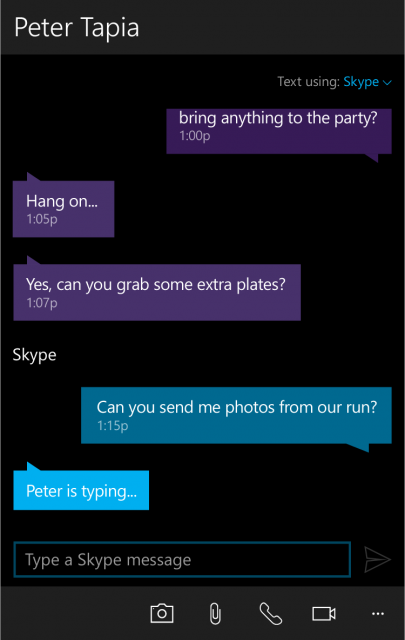 Windows 10 Mobile: обновление для приложения Сообщений добавило интеграцию Skype-сообщений [обновлено]