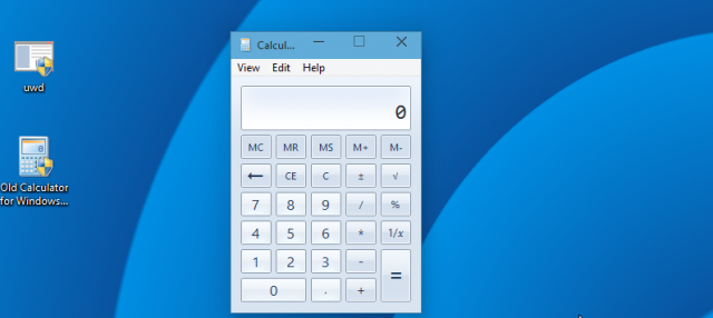 Стандартный калькулятор для Windows 10 из Windows 7 и Windows 8