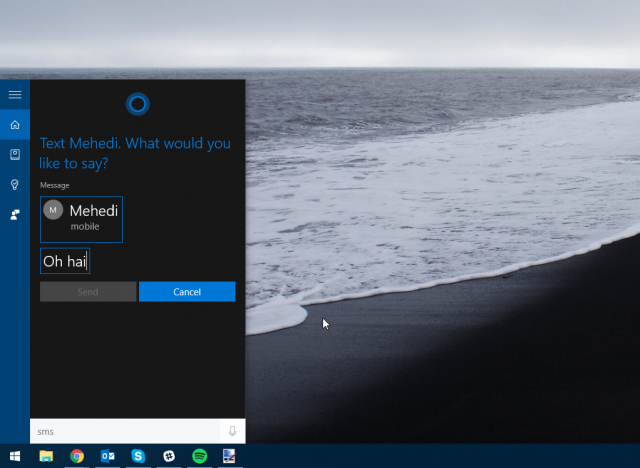 Windows 10: совсем скоро Cortana сможет отправлять SMS на устройства с Windows 10 Mobile