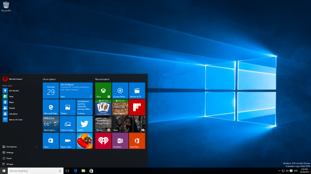 Скриншоты сборки Windows 10 Build 10576