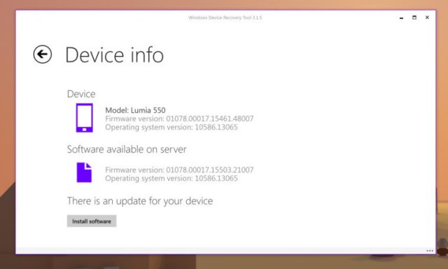  Стала доступна новая прошивка для Lumia 550 через утилиту Windows Device Recovery Tool 