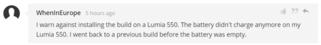 У некоторых пользователей смартфон Lumia 550 перестал заряжаться после обновления до сборки Windows 10 Mobile Build 14267
