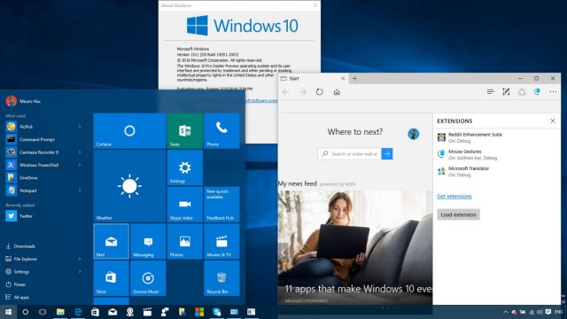 Несколько дополнительных возможностей сборки Windows 10 Build 14291