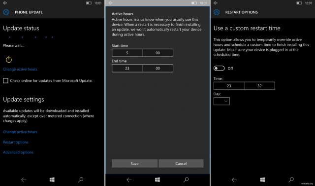 В последних внутренних сборках Windows 10 Mobile Redstone был улучшен  Windows Update