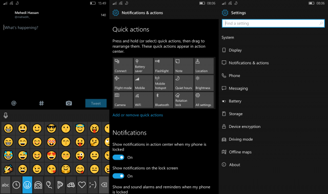 В Windows 10 Mobile Redstone будут улучшены Центр действий и пользовательский интерфейс приложения Настройки
