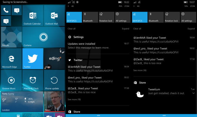 Windows 10 Mobile получит новый звук для захвата экрана и улучшенный пользовательский интерфейс в Центре обновлений
