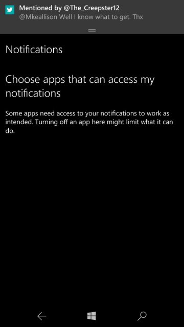 Последняя сборка Windows 10 Insider Preview позволяет приложениям получить доступ к вашим уведомлениям