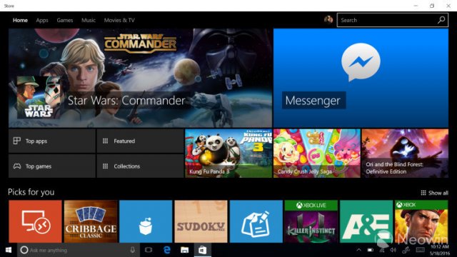 Windows Store теперь позволяет выбрать место установки для больших игр и приложений