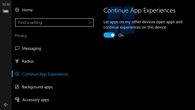 В последних внутренних сборках Windows 10 Mobile появилась возможность Continue App Experiences