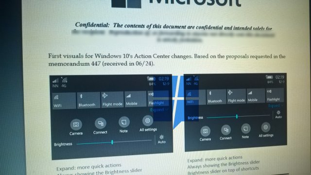 Компания Microsoft может вновь изменить Центр уведомлений для Windows 10 Mobile
