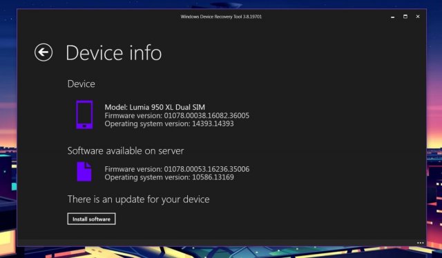 Компания Microsoft выпустила новую версию прошивки для смартфона  Lumia 950 XL Dual SIM