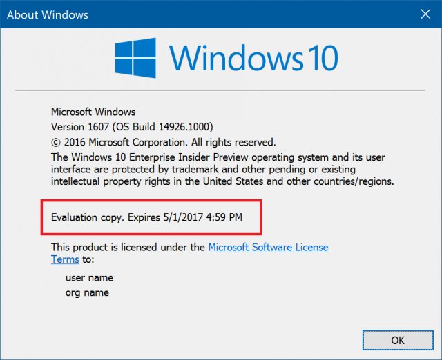 Пресс-релиз сборки Windows 10 Insider Preview Build 14931