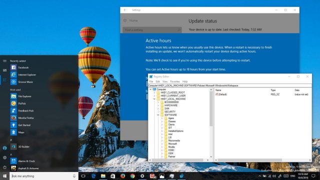 Несколько других нововведений сборки Windows 10 Build 14942