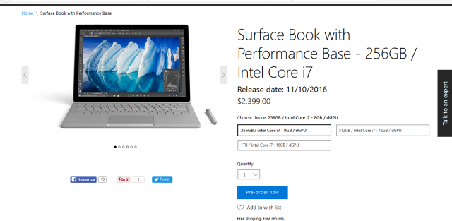 Microsoft анонсировала обновлённый Surface Book