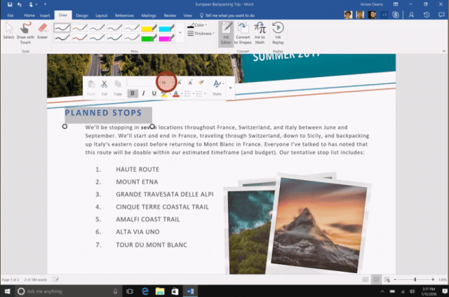 Приложения Office получат новые возможности для рисования в Windows