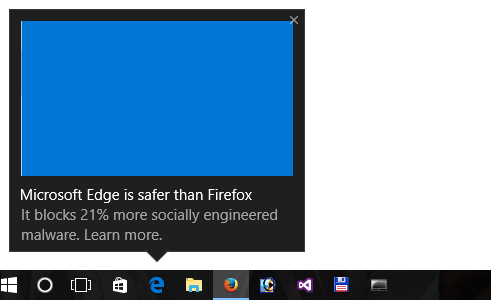 Microsoft напоминает пользователям Chrome и Firefox о функциях безопасности Edge в Windows 10