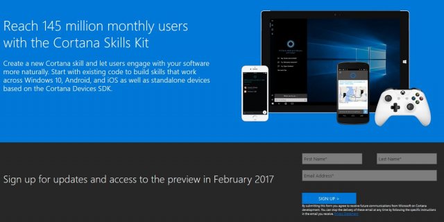 Microsoft анонсировала  Cortana Skills Kit и Devices SDK для производителей устройств