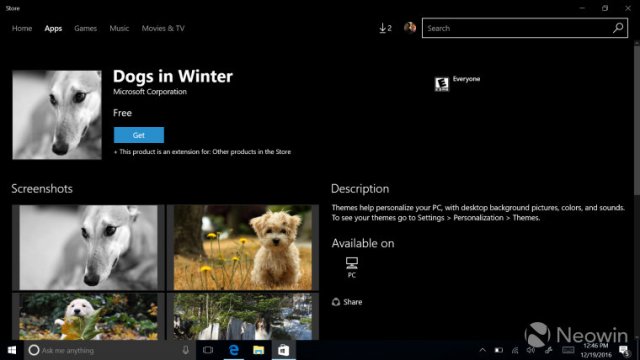 Инсайдеры могут скачать первые темы для Windows 10 из Windows Store