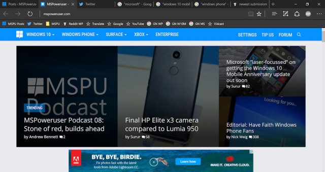 Microsoft Edge получил Brotli-сжатие в Windows 10 Build 14986