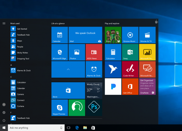 Windows 10 Creators Update позволит создавать папки с приложениями на ПК