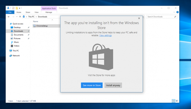 Windows 10 Build 15042 позволяет блокировать установку Win32-приложений