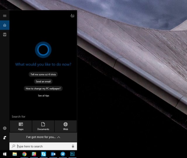 Microsoft тестирует новый интерфейс для Cortana в Windows 10