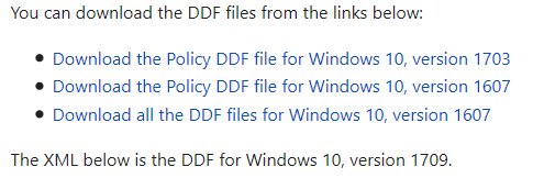 Документация Microsoft связана с Windows 10 Version 1709