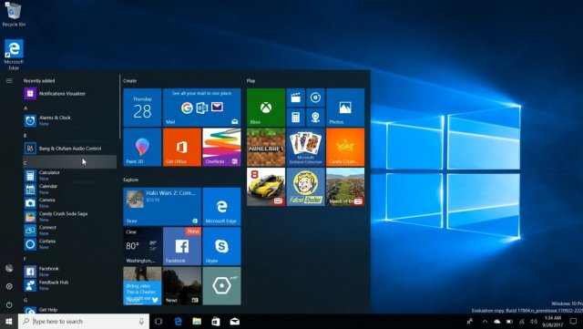 Сборка Windows 10 Build 17004 на видео