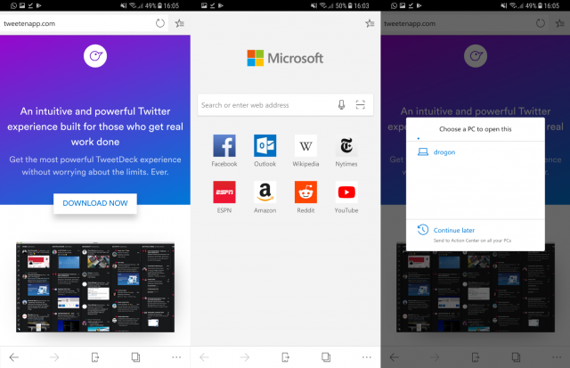 Предварительная версия Microsoft Edge стала доступна для Android (Microsoft Launcher доступен для всех пользователей)