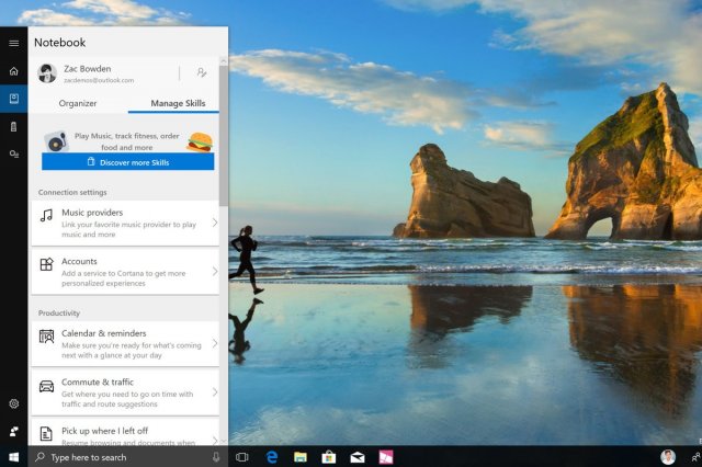 Microsoft работает над изменением интерфейса Cortana Notebook