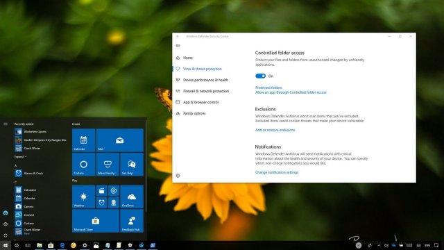 Как включить контроль доступа к папкам в Windows 10 Fall Creators Update