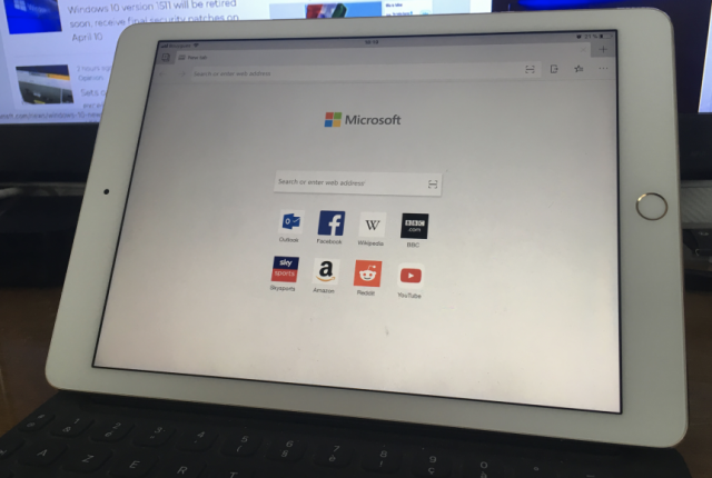 Microsoft Edge доступен для планшетов iPad и Android