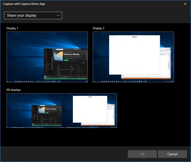 Windows 10 SCU включает в себя новый Screen Capture API